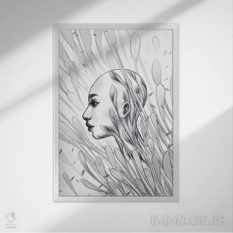 تابلو دکوراتیو وقار اثر اجیوا ابنبه - نمای قابدار سفید