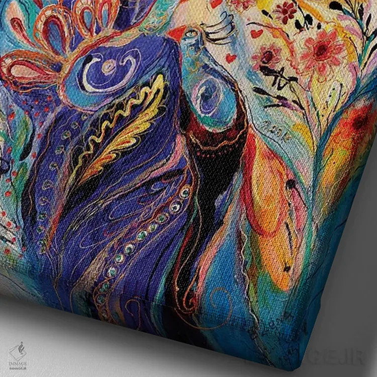 تابلو انتزاعی پاشیدن زندگی V اثر النا کوتلیارکر - نمای نزدیک بافت بوم