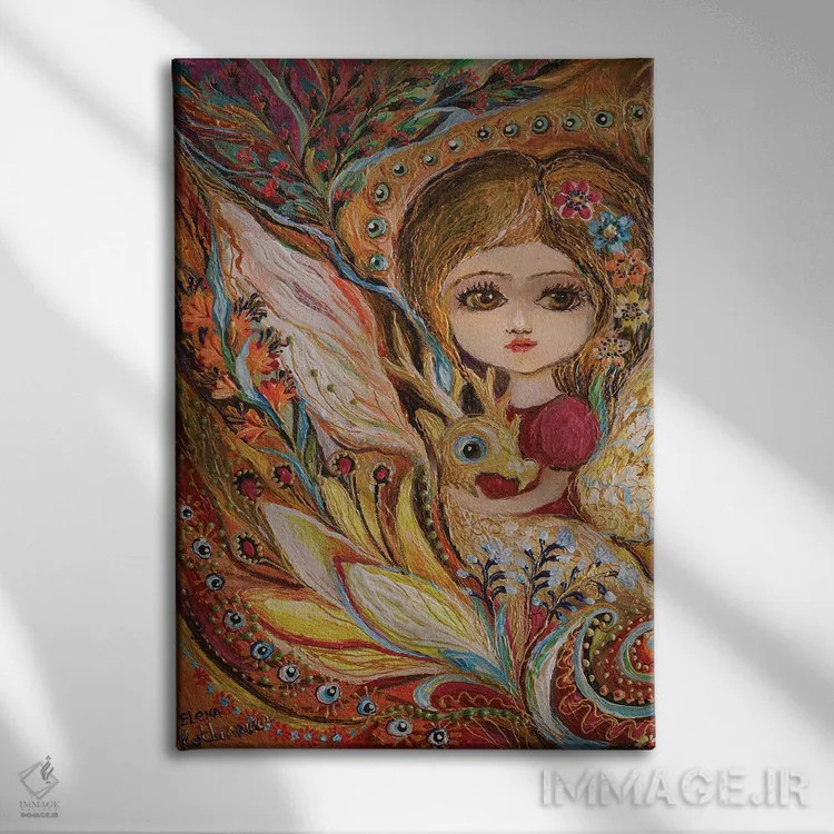 تابلو انتزاعی پری کوچک من سلما اثر النا کوتلیارکر - نمای روبهرو روی دیوار