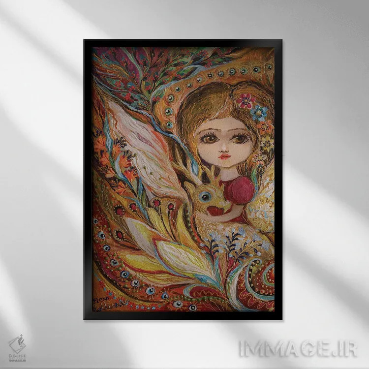 تابلو انتزاعی پری کوچک من سلما اثر النا کوتلیارکر - نمای قابدار مشکی