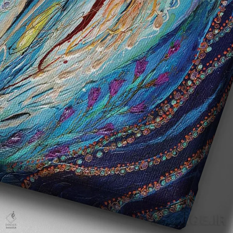 تابلو انتزاعی بال های فرشته XI: عروسی قسمت دوم اثر النا کوتلیارکر - نمای نزدیک بافت بوم