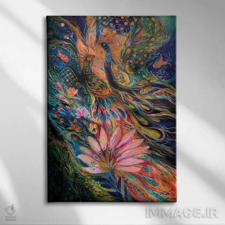 تابلو انتزاعی باد نارنجی اثر النا کوتلیارکر - نمای روبهرو روی دیوار