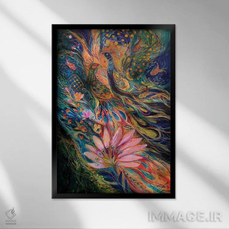 تابلو انتزاعی باد نارنجی اثر النا کوتلیارکر - نمای قابدار مشکی