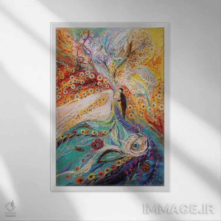 تابلو انتزاعی بال های فرشته XI: عروسی قسمت اول اثر النا کوتلیارکر - نمای قابدار سفید