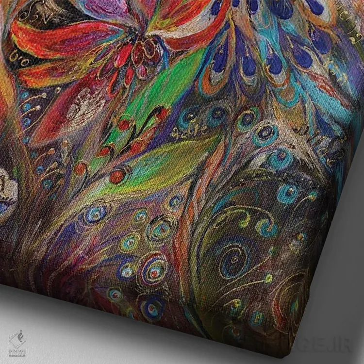 تابلو انتزاعی سه کلید III اثر النا کوتلیارکر - نمای نزدیک بافت بوم