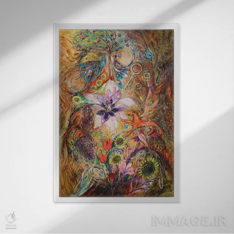 تابلو انتزاعی روح باغ اثر النا کوتلیارکر - نمای قابدار سفید