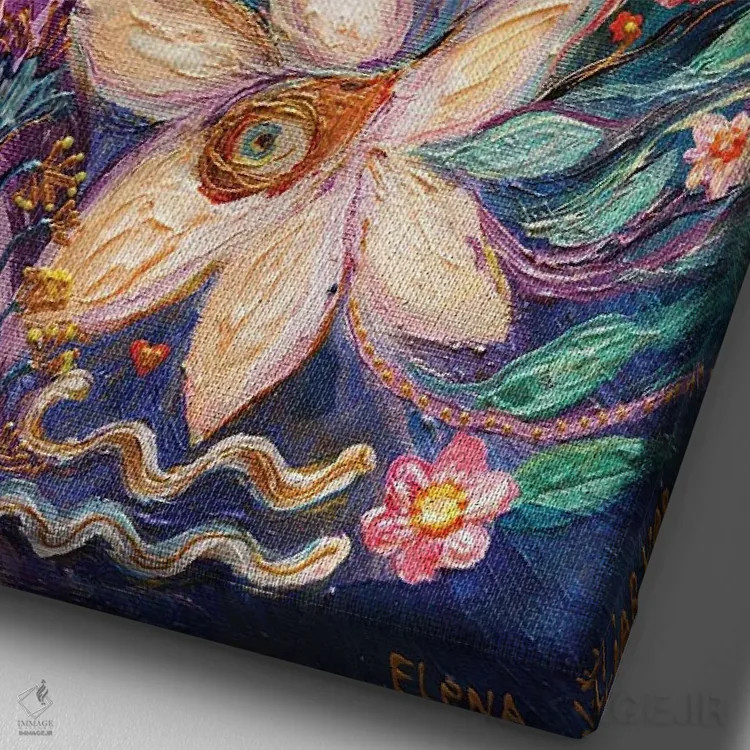 تابلو دکوراتیو پری های سری زودیاک اثر النا کوتلیارکر - نمای نزدیک بافت بوم