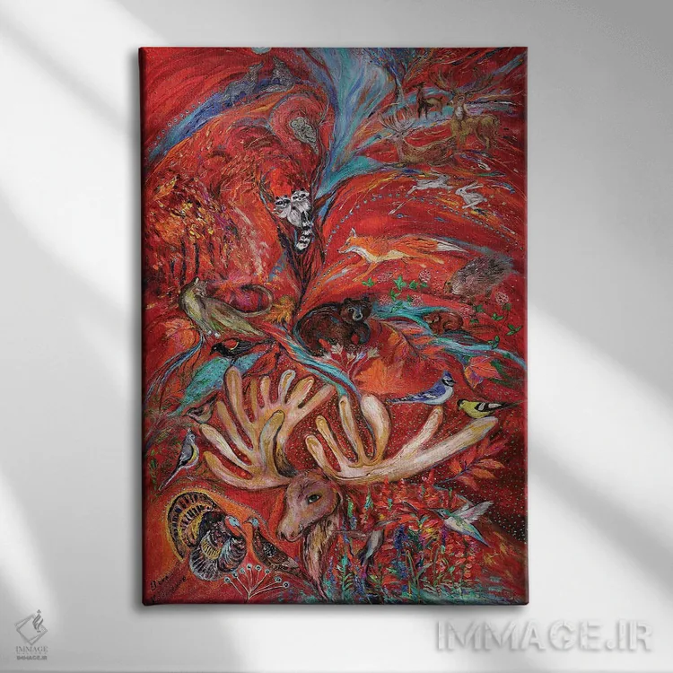 تابلو دکوراتیو حیوانات ورمانت اثر النا کوتلیارکر - نمای روبهرو روی دیوار