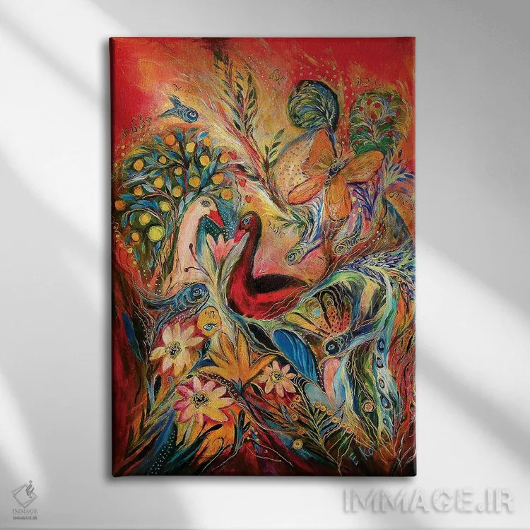تابلو انتزاعی باد غروب اثر النا کوتلیارکر - نمای روبهرو روی دیوار