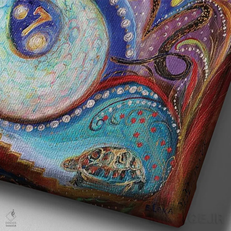 تابلو دکوراتیو شاهزاده زودیاک اثر النا کوتلیارکر - نمای نزدیک بافت بوم