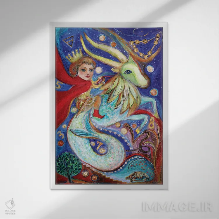 تابلو دکوراتیو شاهزاده زودیاک اثر النا کوتلیارکر - نمای قابدار سفید