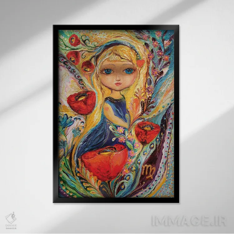 تابلو دکوراتیو پری های سری زودیاک اثر النا کوتلیارکر - نمای قابدار مشکی