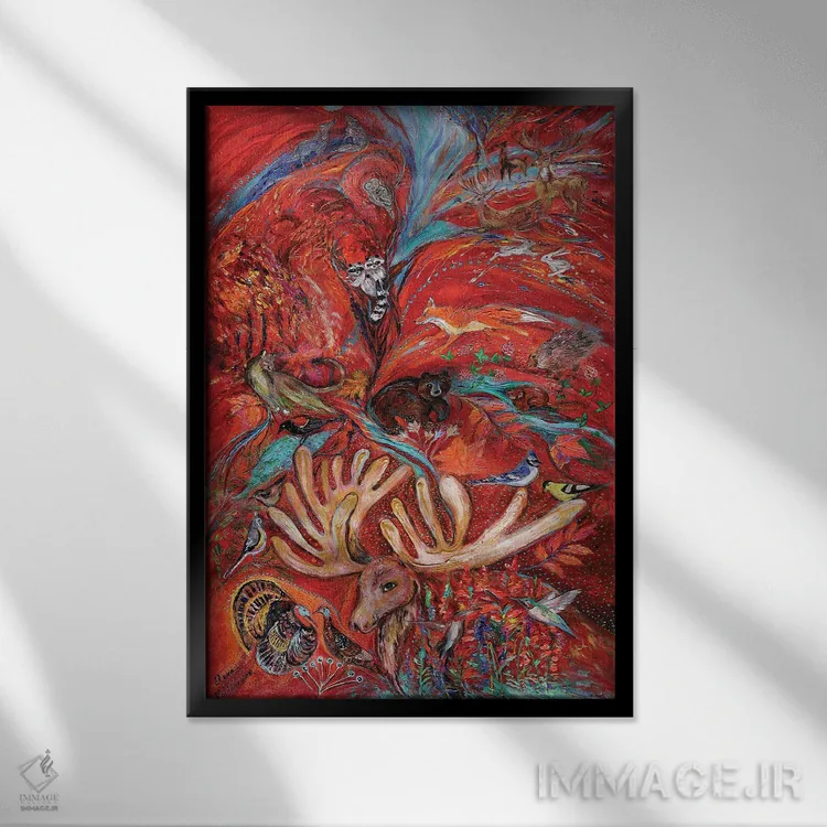 تابلو دکوراتیو حیوانات ورمانت اثر النا کوتلیارکر - نمای قابدار مشکی