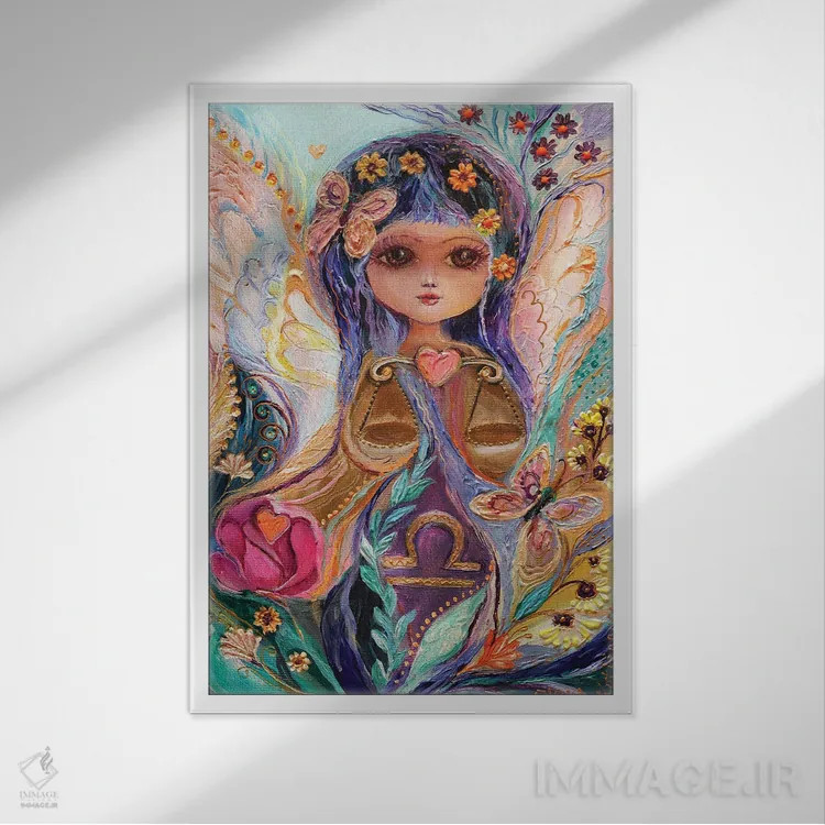 تابلو دکوراتیو پری های سری زودیاک اثر النا کوتلیارکر - نمای قابدار سفید