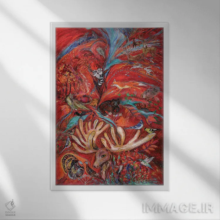 تابلو دکوراتیو حیوانات ورمانت اثر النا کوتلیارکر - نمای قابدار سفید