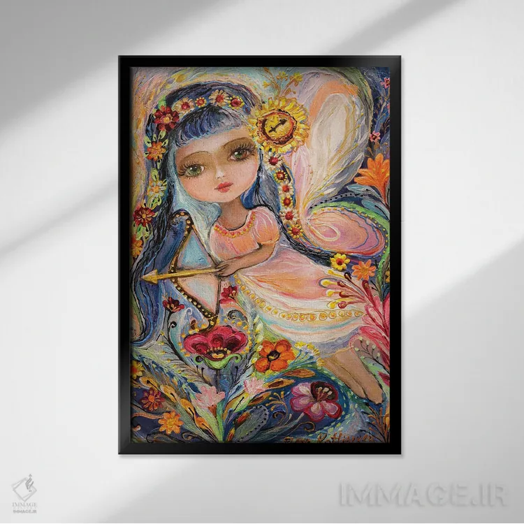 تابلو دکوراتیو پری های سری زودیاک اثر النا کوتلیارکر - نمای قابدار مشکی