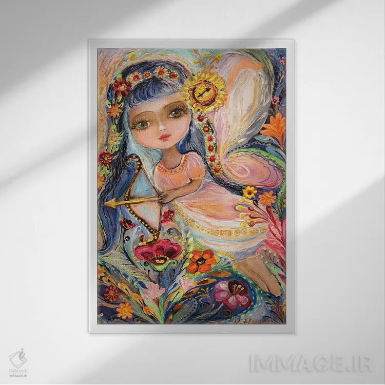 تابلو دکوراتیو پری های سری زودیاک اثر النا کوتلیارکر - نمای قابدار سفید