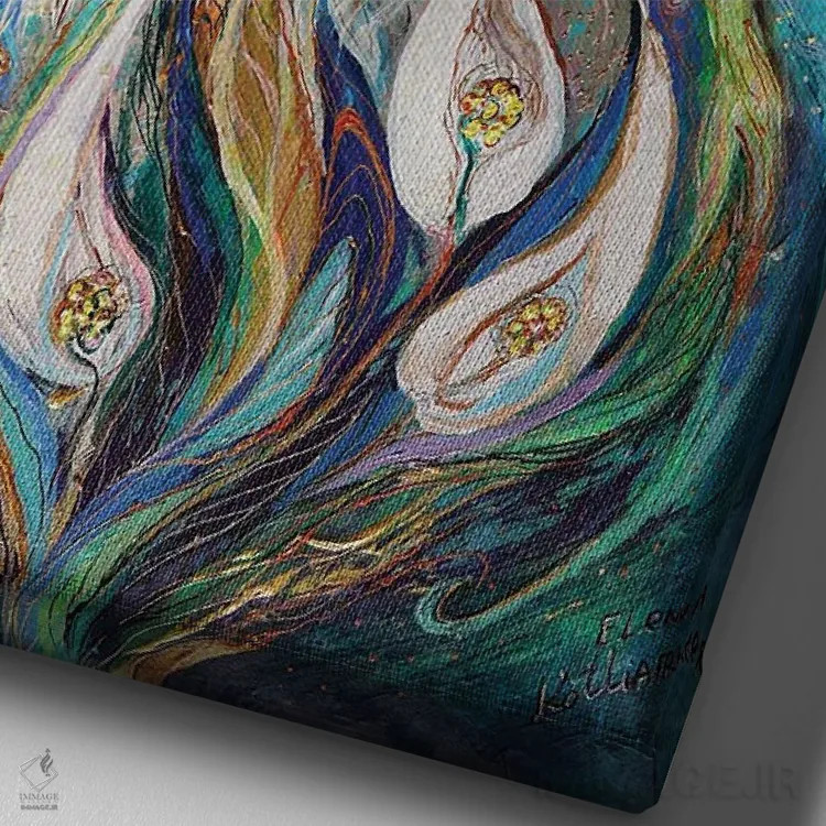 تابلو دکوراتیو سوگ سرود سه خورشید اثر النا کوتلیارکر - نمای نزدیک بافت بوم