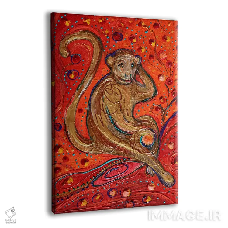 تابلو دکوراتیو توتم های زندگی ۹: میمون اثر النا کوتلیارکر - نمای پرسپکتیو محصول