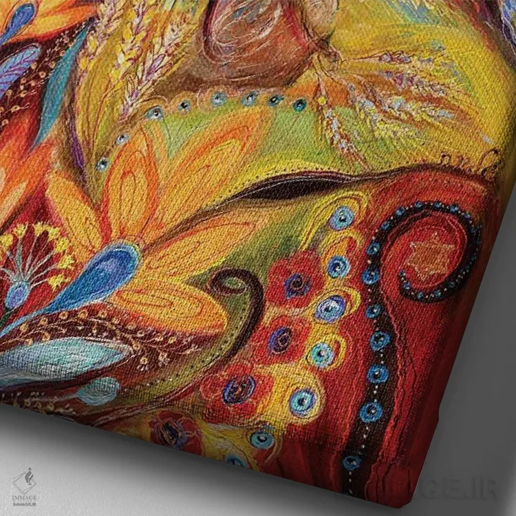 تابلو انتزاعی تعطیلات سرنوشت ساز: شاووعوت اثر النا کوتلیارکر - نمای نزدیک بافت بوم