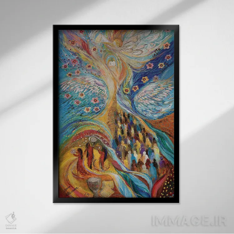 تابلو انتزاعی تعطیلات سرنوشت ساز: پسح اثر النا کوتلیارکر - نمای قابدار مشکی