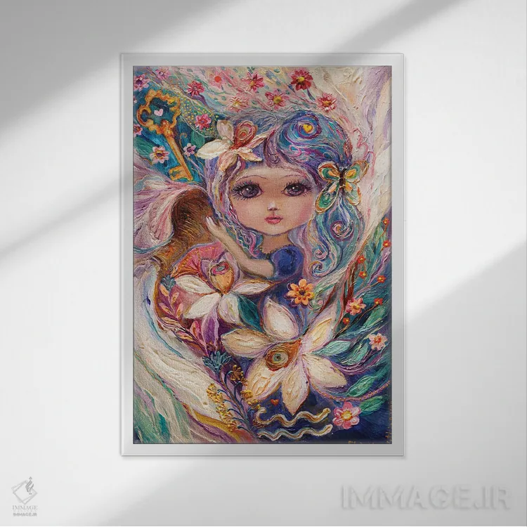 تابلو دکوراتیو پری های سری زودیاک اثر النا کوتلیارکر - نمای قابدار سفید