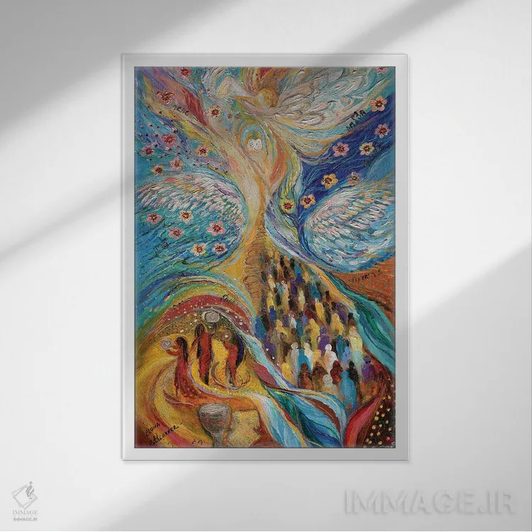 تابلو انتزاعی تعطیلات سرنوشت ساز: پسح اثر النا کوتلیارکر - نمای قابدار سفید