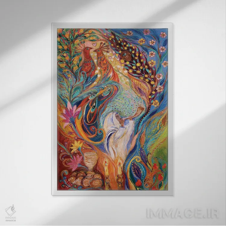 تابلو انتزاعی تعطیلات سرنوشت ساز: روش هشانا اثر النا کوتلیارکر - نمای قابدار سفید