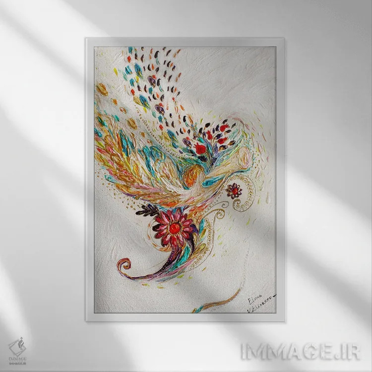 تابلو انتزاعی رویاهای سفیدم ۱: پنل سوم اثر النا کوتلیارکر - نمای قابدار سفید