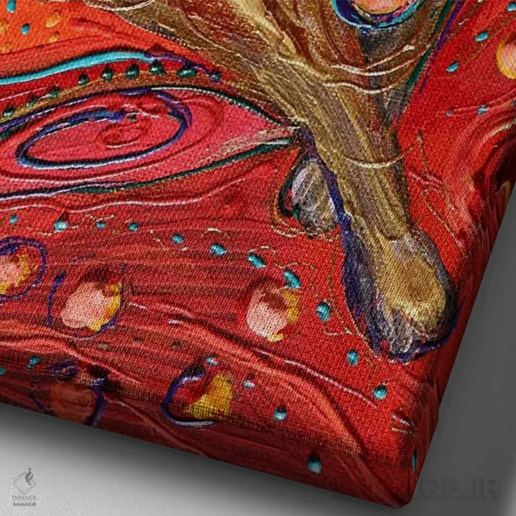 تابلو دکوراتیو توتم های زندگی ۹: میمون اثر النا کوتلیارکر - نمای نزدیک بافت بوم