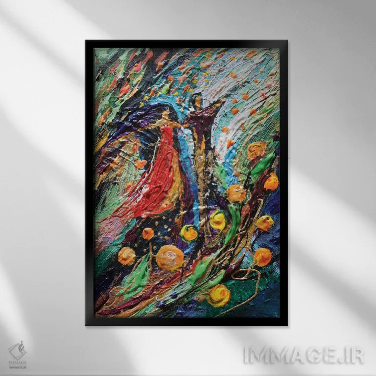 تابلو دکوراتیو زوج رقصنده اثر النا کوتلیارکر - نمای قابدار مشکی