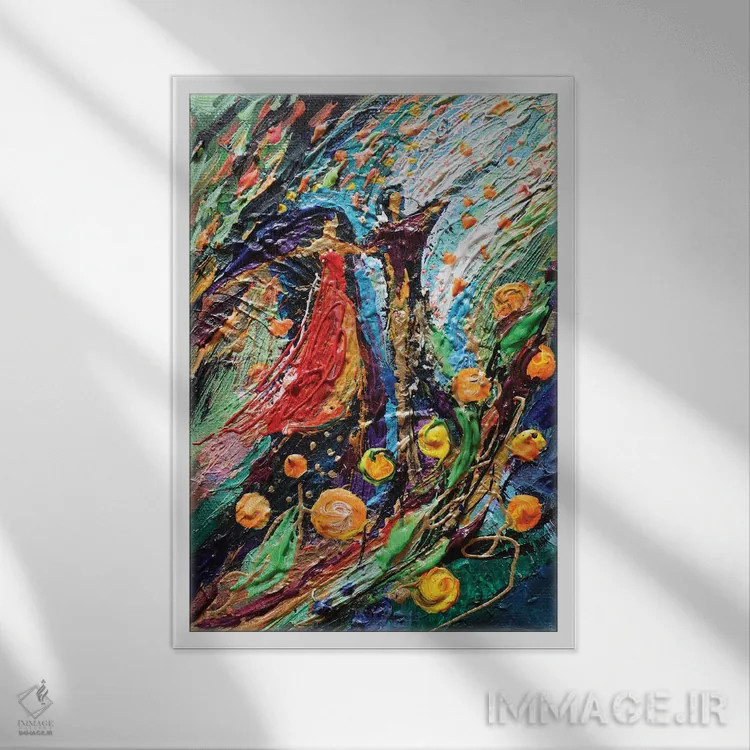 تابلو دکوراتیو زوج رقصنده اثر النا کوتلیارکر - نمای قابدار سفید