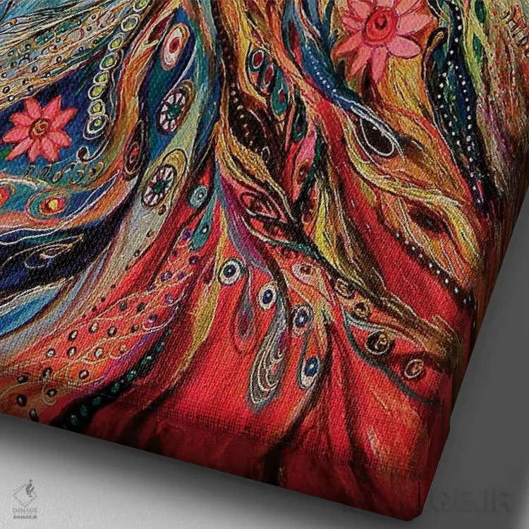 تابلو انتزاعی باغ جادویی: بخش دوم اثر النا کوتلیارکر - نمای نزدیک بافت بوم