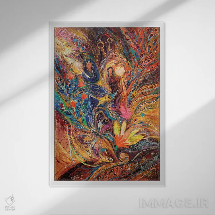 تابلو انتزاعی زنان تنخ اثر النا کوتلیارکر - نمای قابدار سفید