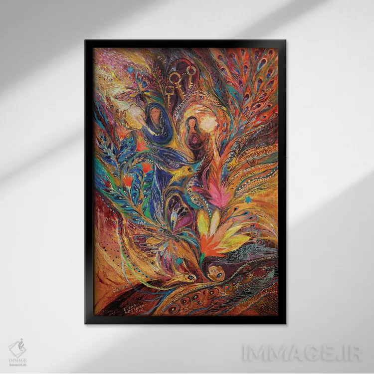 تابلو انتزاعی زنان تنخ اثر النا کوتلیارکر - نمای قابدار مشکی