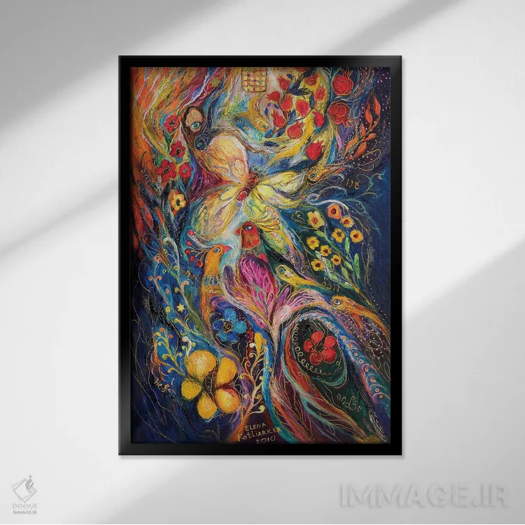 تابلو انتزاعی داستان عشق اثر النا کوتلیارکر - نمای قابدار مشکی