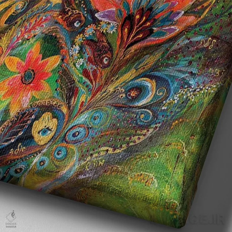 تابلو انتزاعی پروژه ی زودیاک: میزان، عقرب، قوس اثر النا کوتلیارکر - نمای نزدیک بافت بوم