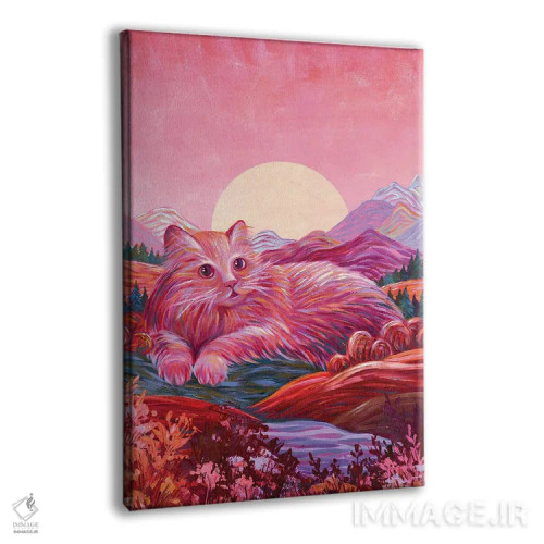 تابلو دکوراتیو گربه در میان تپه ها اثر اکاترینا پریسیچ - نمای پرسپکتیو محصول