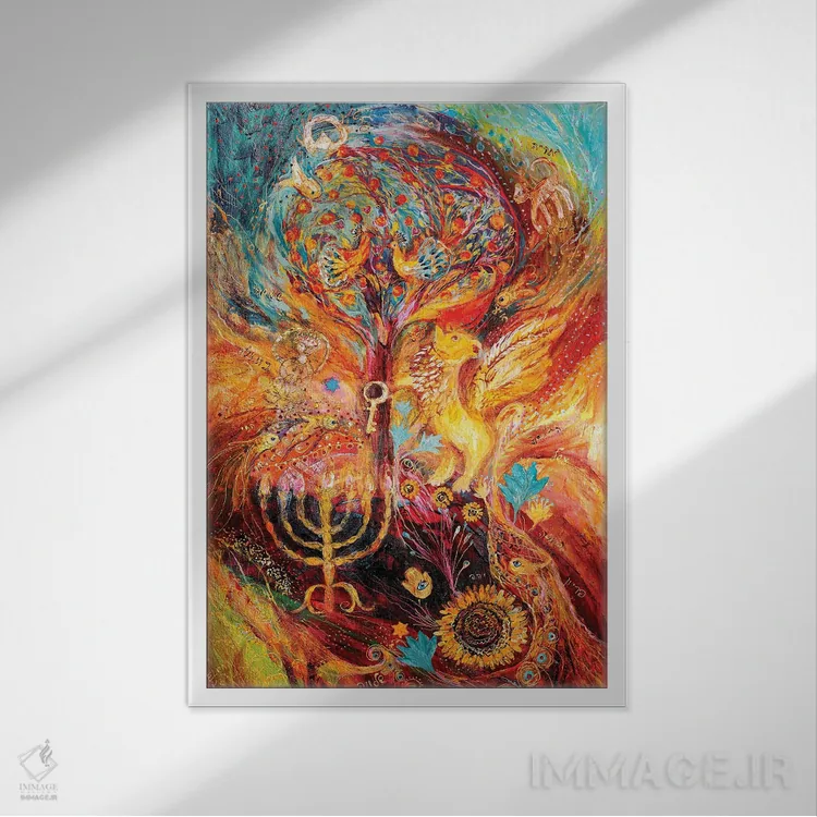 تابلو انتزاعی پروژه ی زودیاک: اسد، سنبله، سرطان اثر النا کوتلیارکر - نمای قابدار سفید