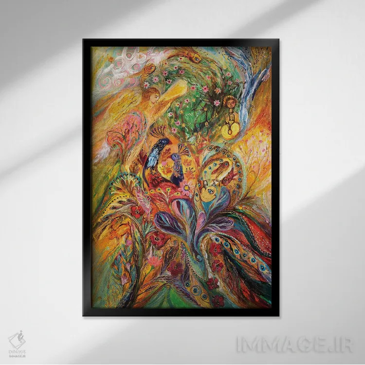 تابلو انتزاعی پروژه ی زودیاک: جدی، دلو، حوت اثر النا کوتلیارکر - نمای قابدار مشکی