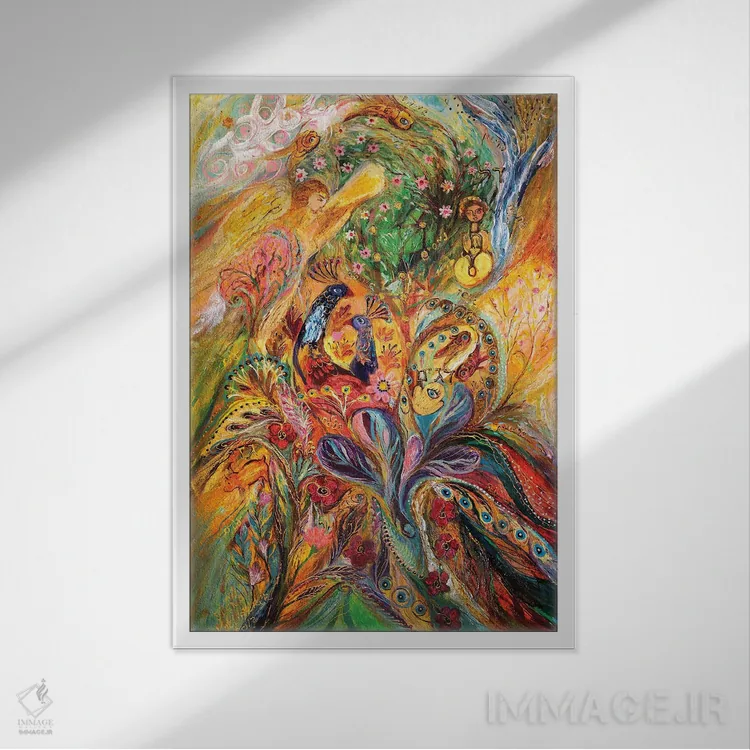 تابلو انتزاعی پروژه ی زودیاک: جدی، دلو، حوت اثر النا کوتلیارکر - نمای قابدار سفید