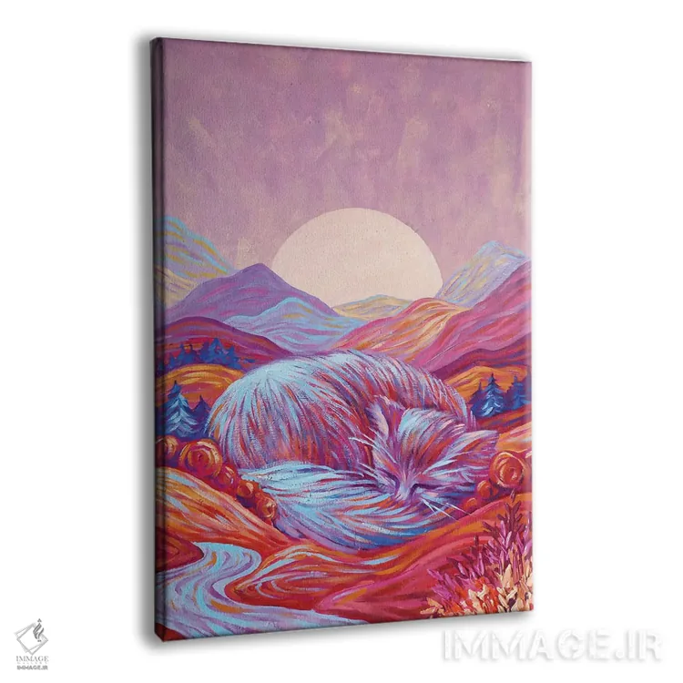 تابلو دکوراتیو رویای شیرین گربه بزرگ اثر اکاترینا پریسیچ - نمای پرسپکتیو محصول