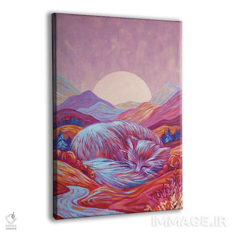 تابلو دکوراتیو رویای شیرین گربه بزرگ اثر اکاترینا پریسیچ - نمای پرسپکتیو محصول