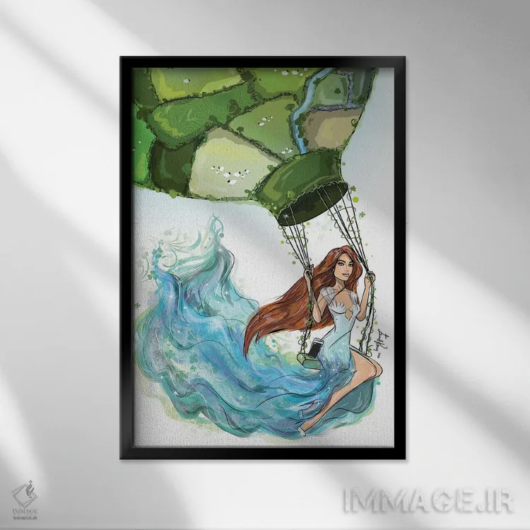 تابلو دکوراتیو ایرلند اثر اما کنی - نمای قابدار مشکی