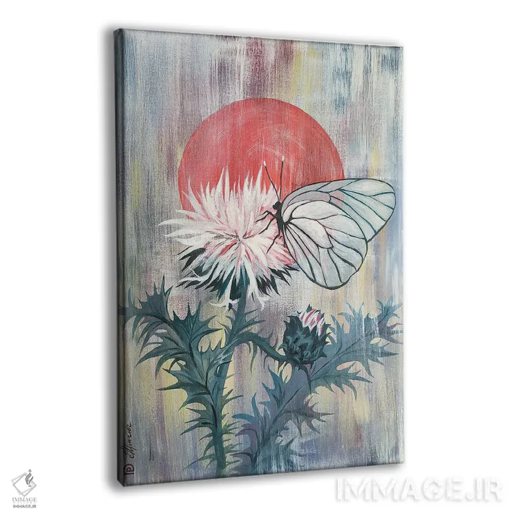 تابلو دکوراتیو پروانه روی خار اثر اکاترینا پریسیچ - نمای پرسپکتیو محصول