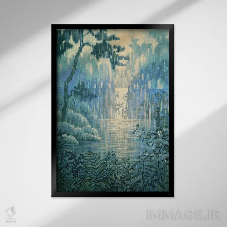 تابلو دکوراتیو آبشار ماه اثر اکاترینا پریسیچ - نمای قابدار مشکی