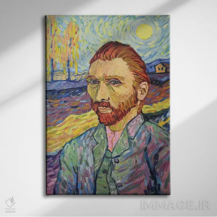 تابلو دکوراتیو پرتره ون گوگ اثر اکاترینا پریسیچ - نمای روبهرو روی دیوار
