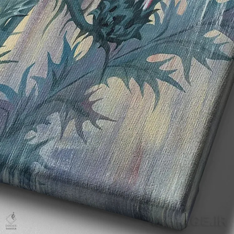 تابلو دکوراتیو پروانه روی خار اثر اکاترینا پریسیچ - نمای نزدیک بافت بوم