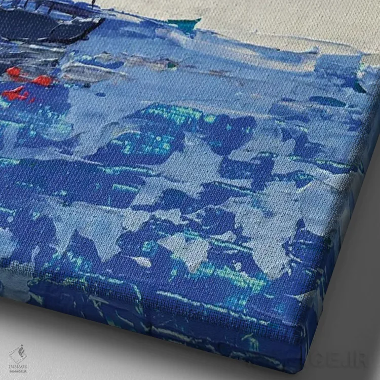 تابلو دکوراتیو بادبان های قرمز اثر اکاترینا پریسیچ - نمای نزدیک بافت بوم