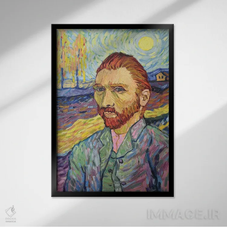 تابلو دکوراتیو پرتره ون گوگ اثر اکاترینا پریسیچ - نمای قابدار مشکی